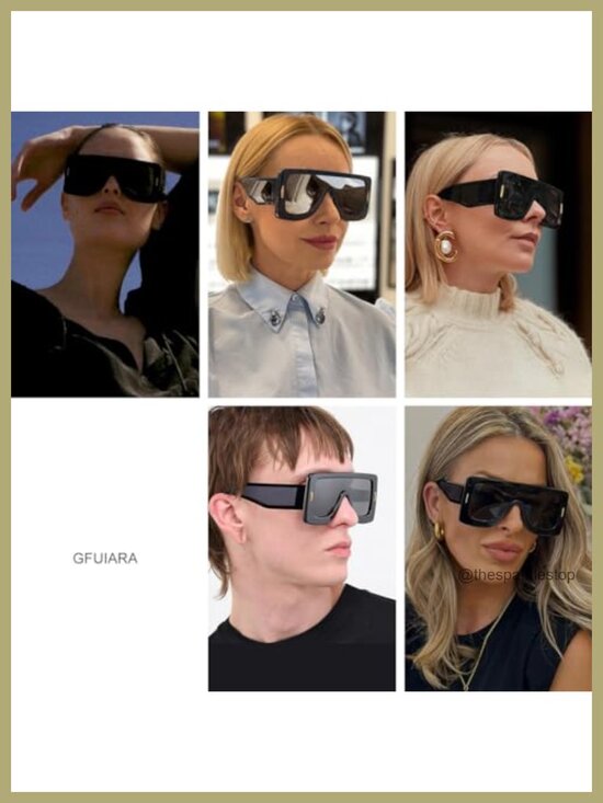 Fashion Shield Sunglasses Oversized Flat Top UV Protection Unisex main image 6
